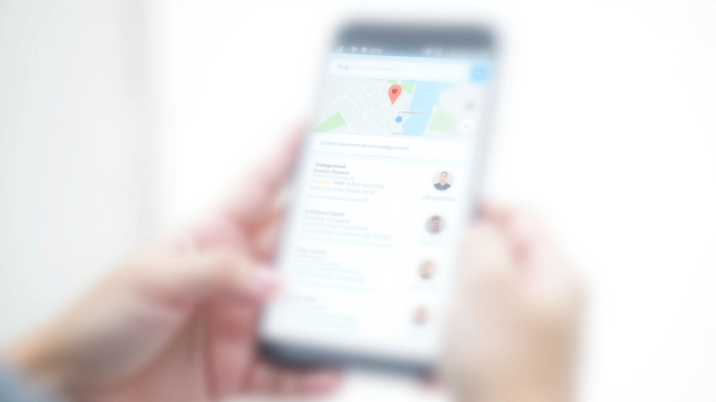 Mobile phone displaying Google Maps with local business listings and map pack results